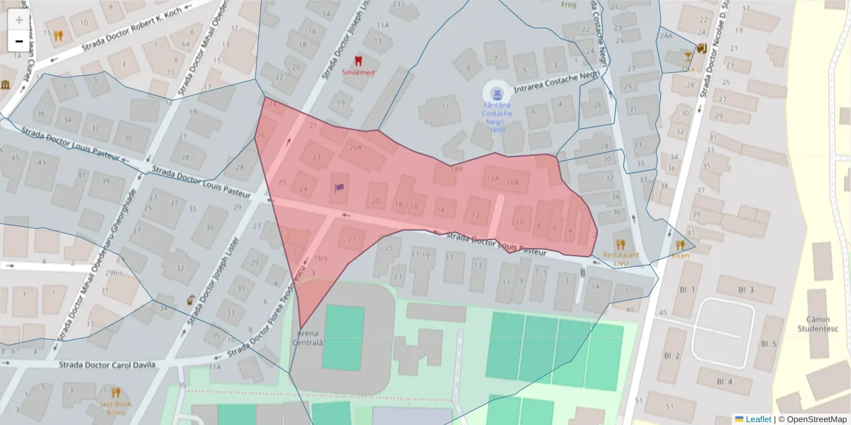Hartă a codului poștal  și a codurilor poștale învecinate