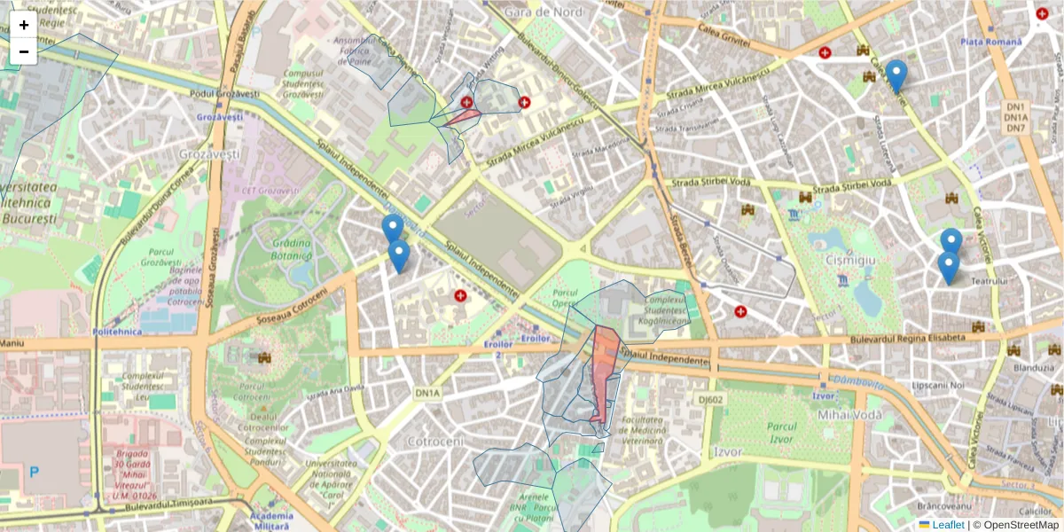 Hartă a codului poștal  și a codurilor poștale învecinate