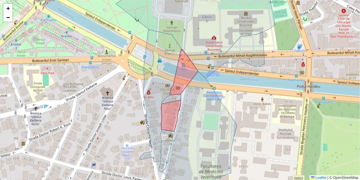 Hartă a codului poștal  și a codurilor poștale învecinate