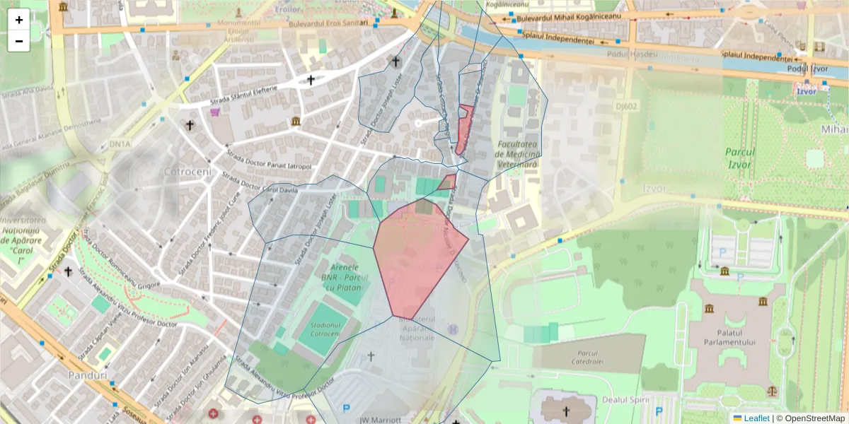 Hartă a codului poștal  și a codurilor poștale învecinate