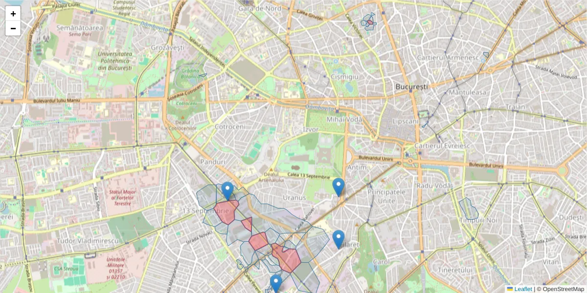 Hartă a codului poștal  și a codurilor poștale învecinate