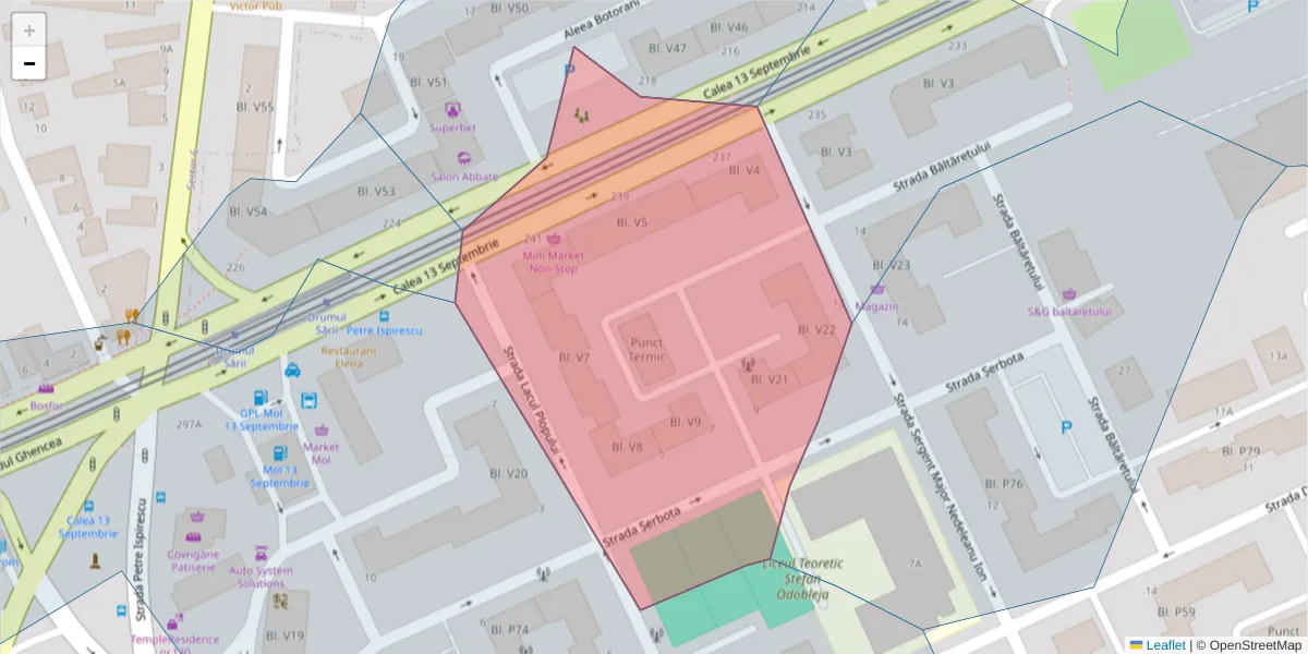 Hartă a codului poștal  și a codurilor poștale învecinate