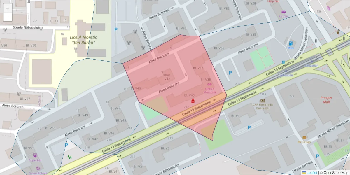 Hartă a codului poștal  și a codurilor poștale învecinate