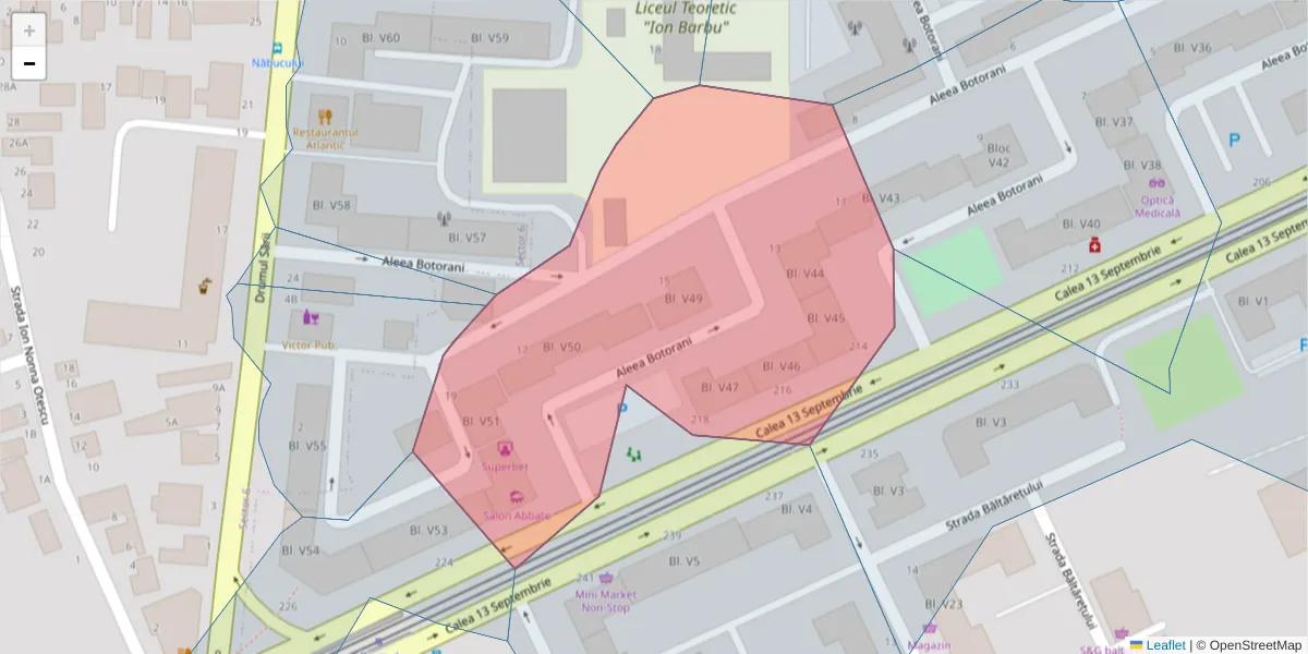 Hartă a codului poștal  și a codurilor poștale învecinate