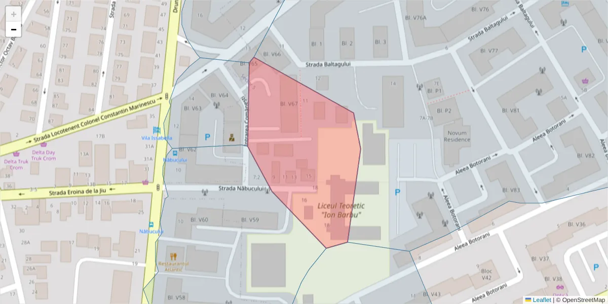 Hartă a codului poștal  și a codurilor poștale învecinate