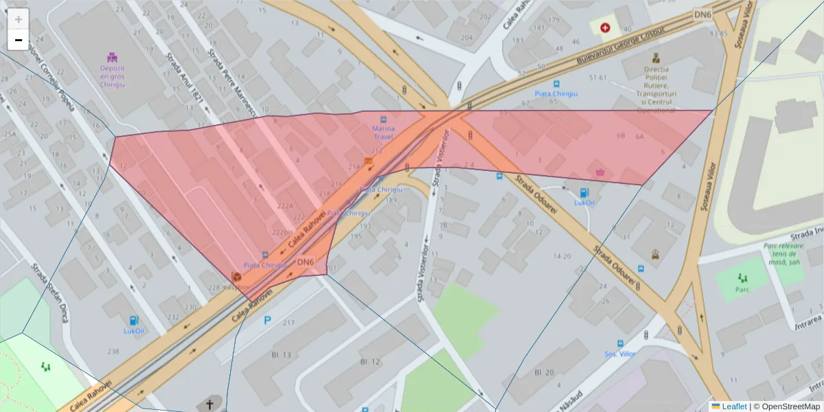 Hartă a codului poștal  și a codurilor poștale învecinate