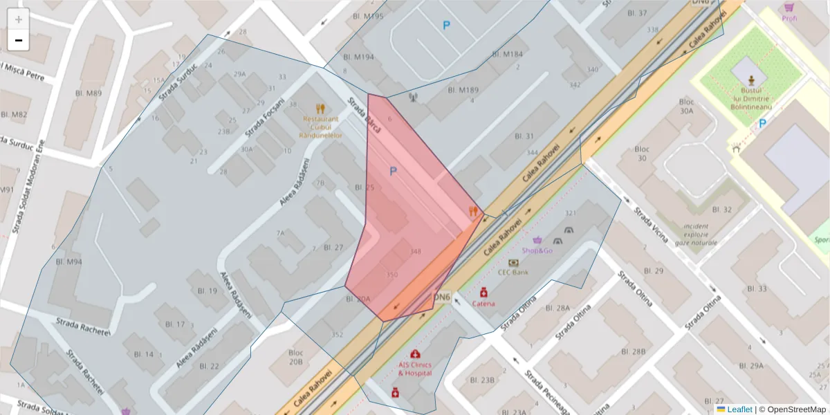 Hartă a codului poștal  și a codurilor poștale învecinate