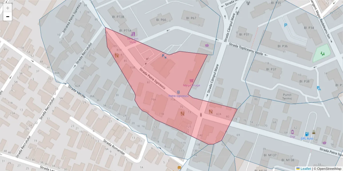 Hartă a codului poștal  și a codurilor poștale învecinate