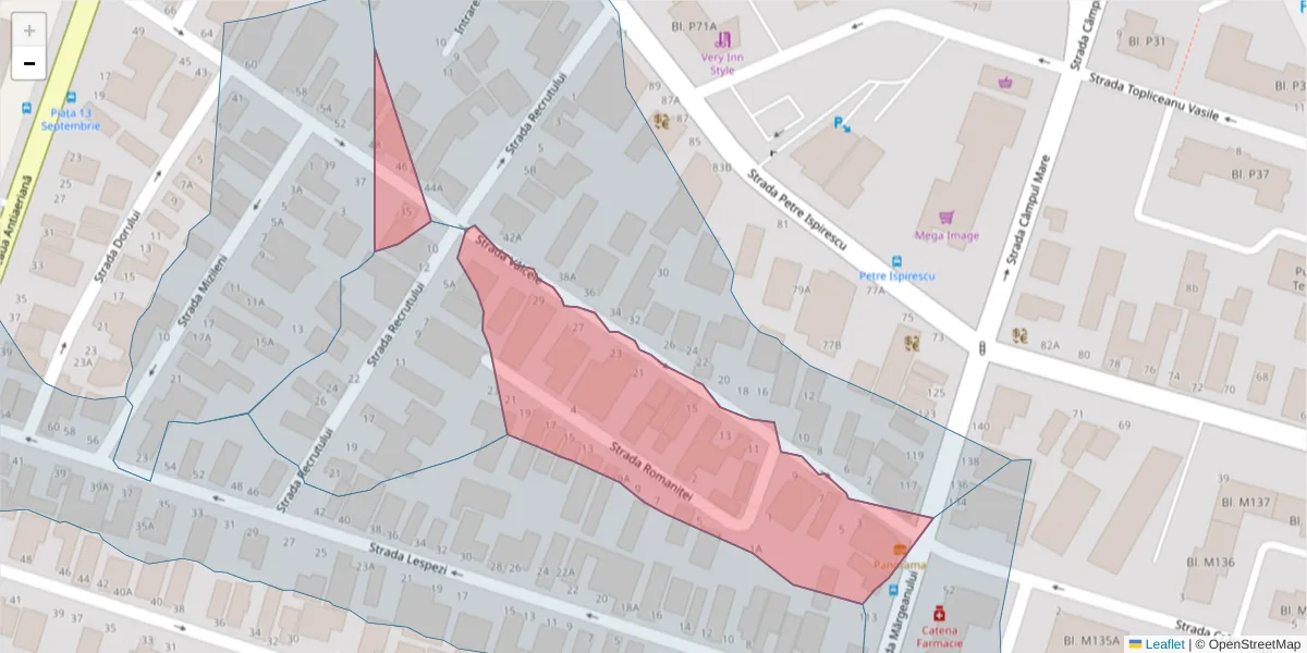 Hartă a codului poștal  și a codurilor poștale învecinate