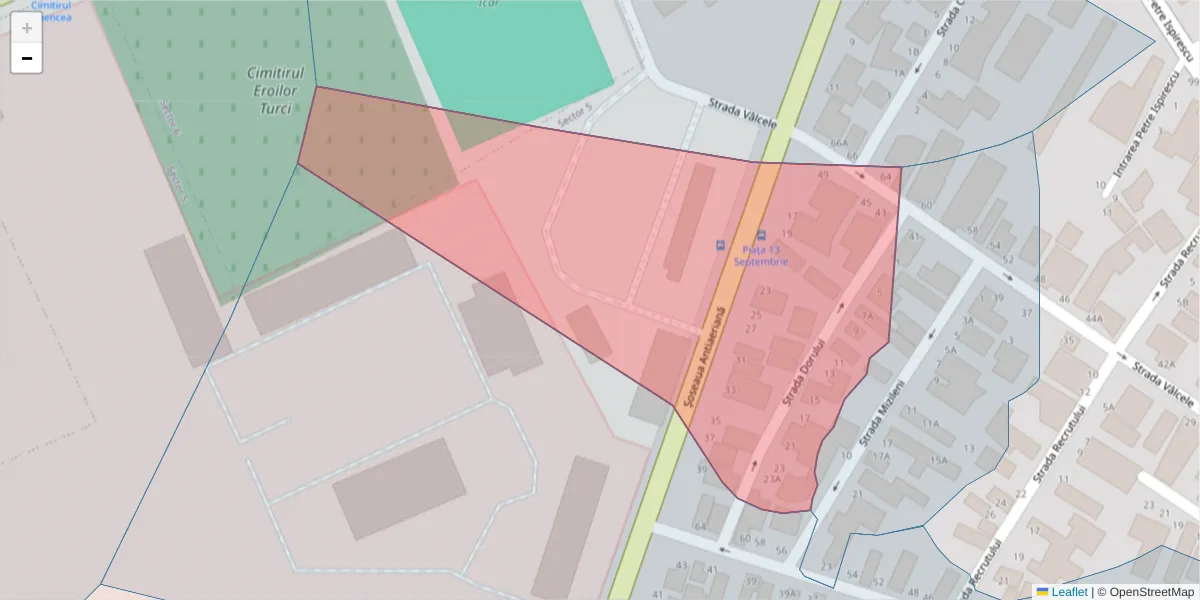 Hartă a codului poștal  și a codurilor poștale învecinate