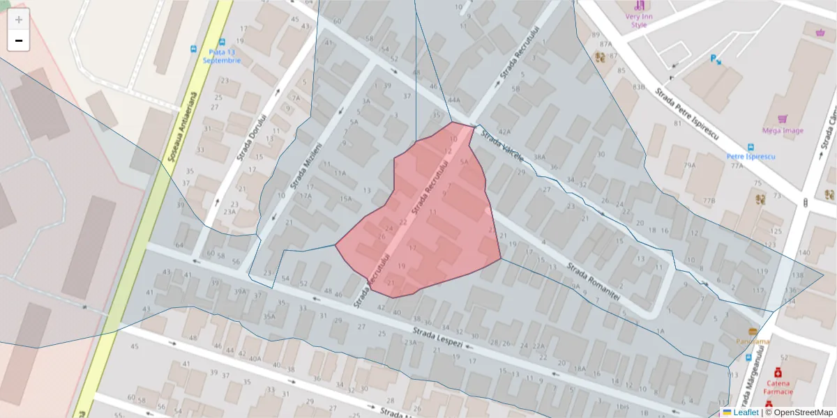 Hartă a codului poștal  și a codurilor poștale învecinate