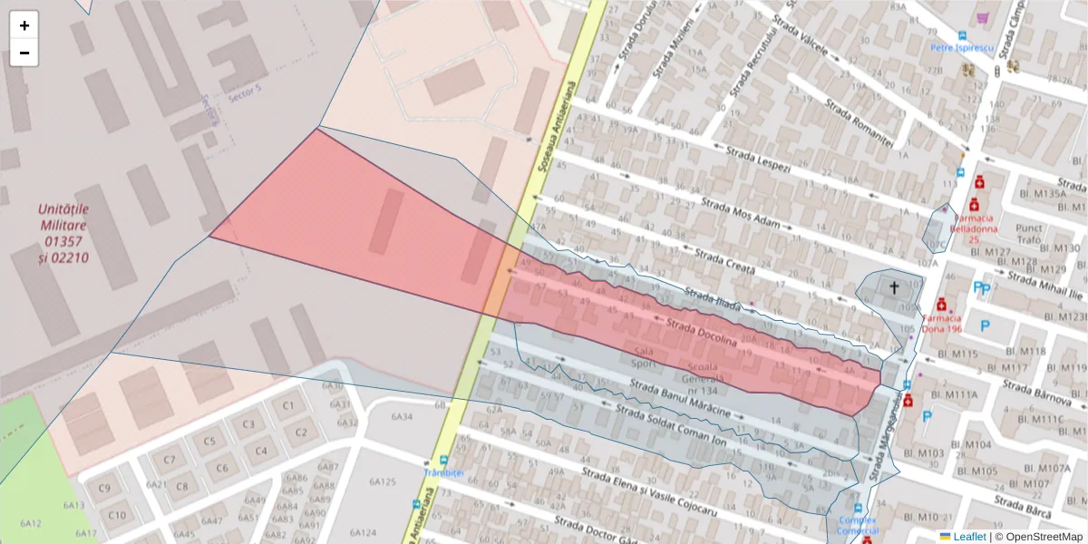 Hartă a codului poștal  și a codurilor poștale învecinate