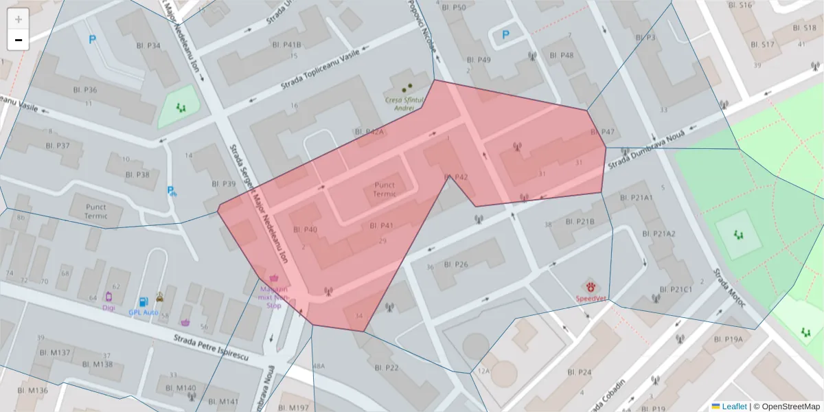 Hartă a codului poștal  și a codurilor poștale învecinate