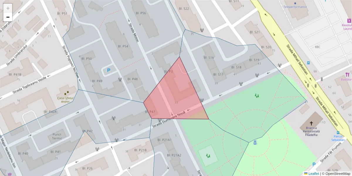 Hartă a codului poștal  și a codurilor poștale învecinate