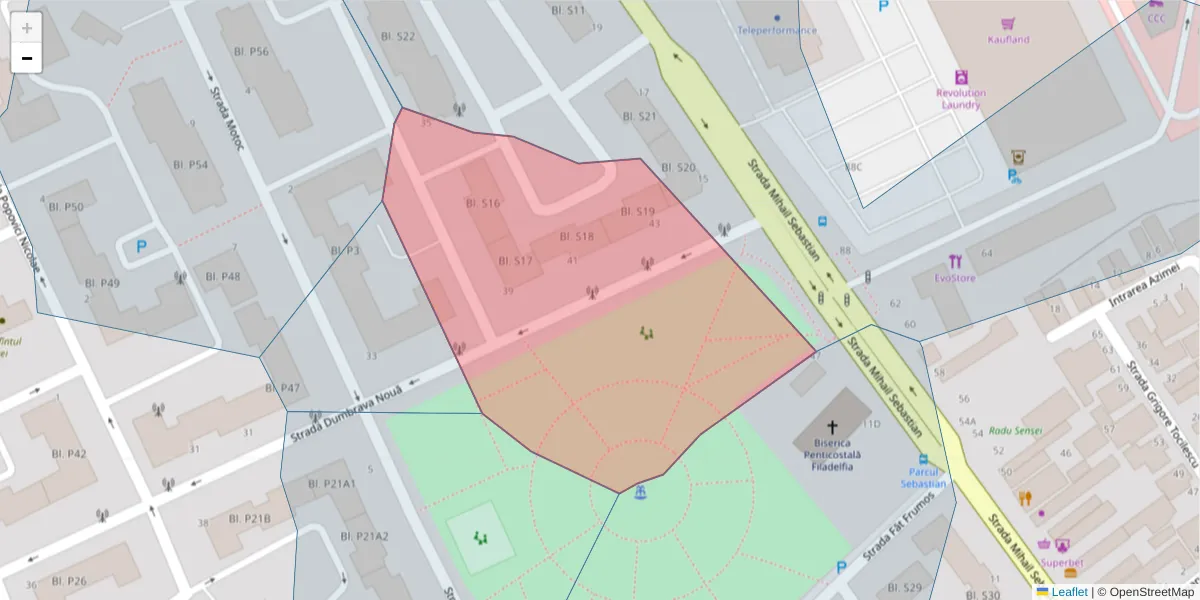 Hartă a codului poștal  și a codurilor poștale învecinate