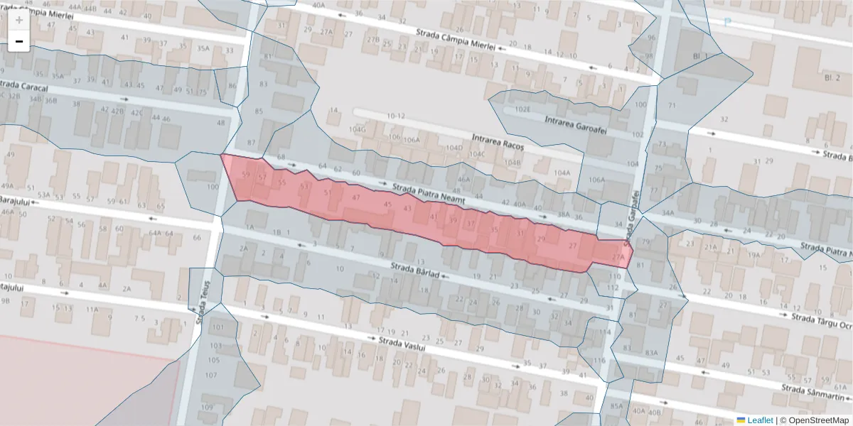 Hartă a codului poștal  și a codurilor poștale învecinate