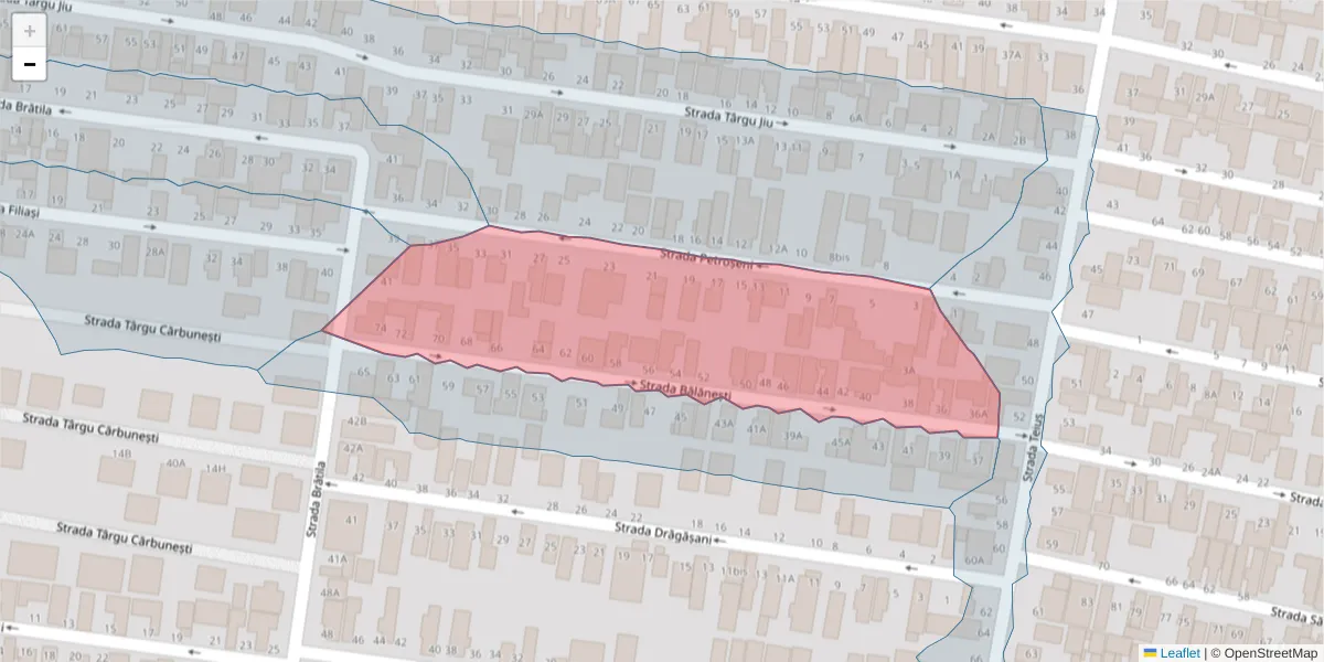 Hartă a codului poștal  și a codurilor poștale învecinate