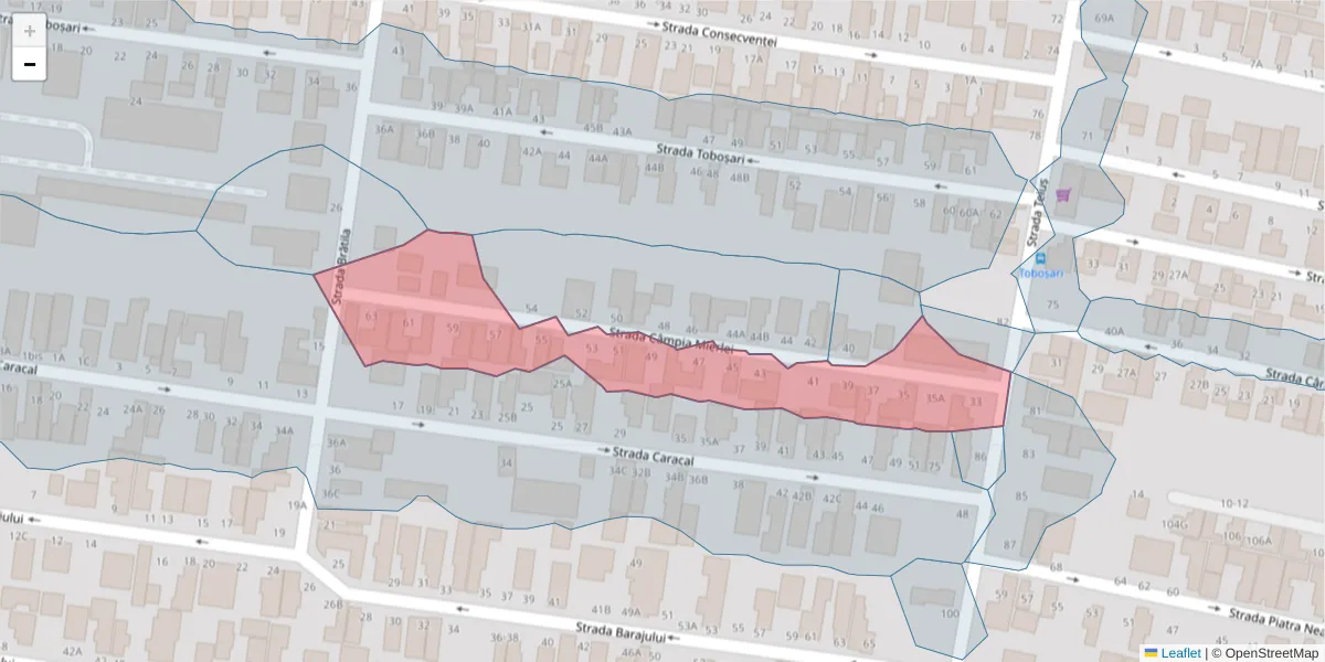 Hartă a codului poștal  și a codurilor poștale învecinate