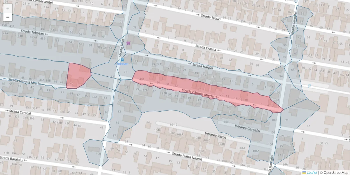 Hartă a codului poștal  și a codurilor poștale învecinate