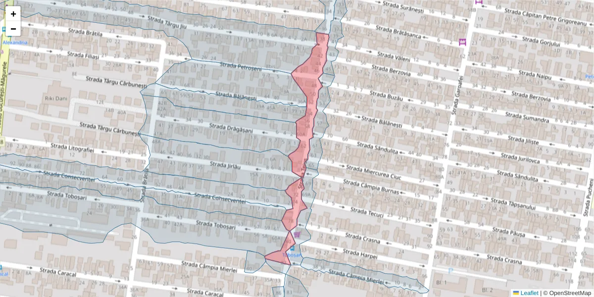 Hartă a codului poștal  și a codurilor poștale învecinate