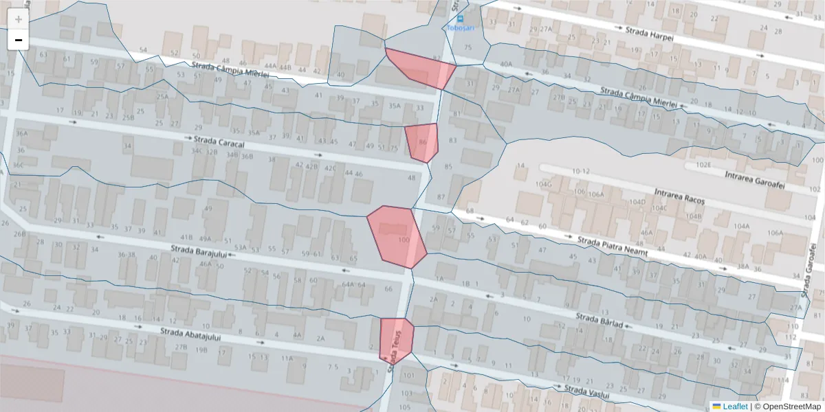 Hartă a codului poștal  și a codurilor poștale învecinate