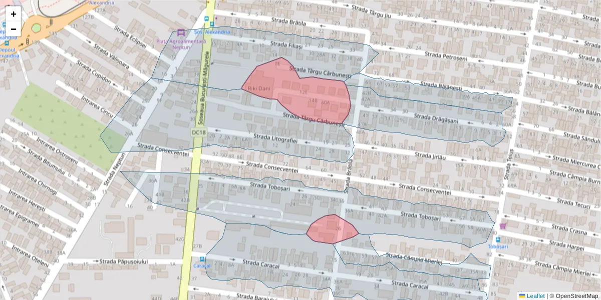 Hartă a codului poștal  și a codurilor poștale învecinate