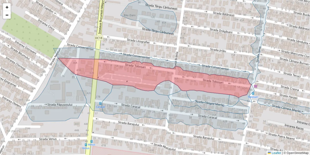 Hartă a codului poștal  și a codurilor poștale învecinate