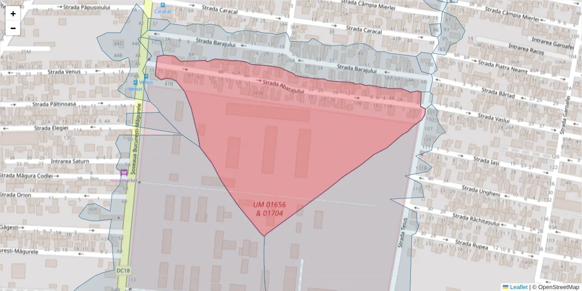Hartă a codului poștal  și a codurilor poștale învecinate