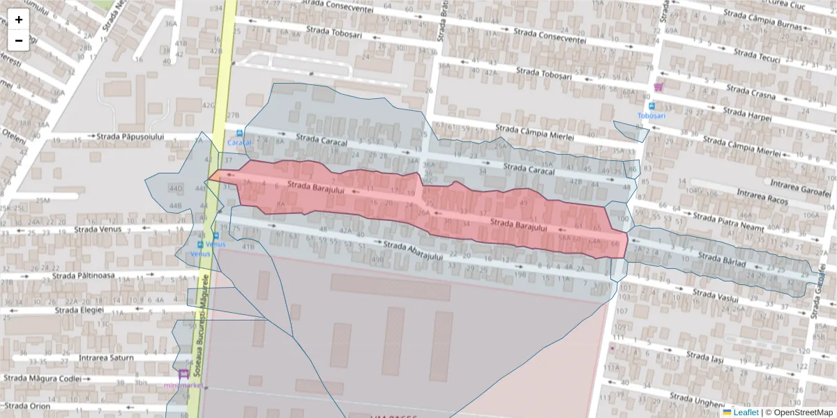 Hartă a codului poștal  și a codurilor poștale învecinate