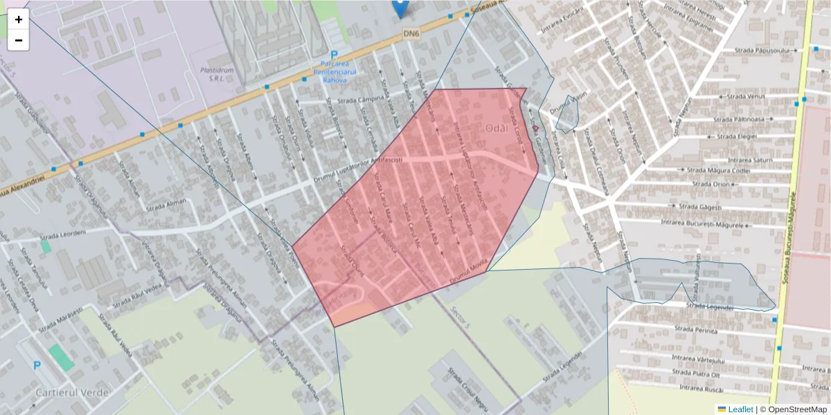 Hartă a codului poștal  și a codurilor poștale învecinate