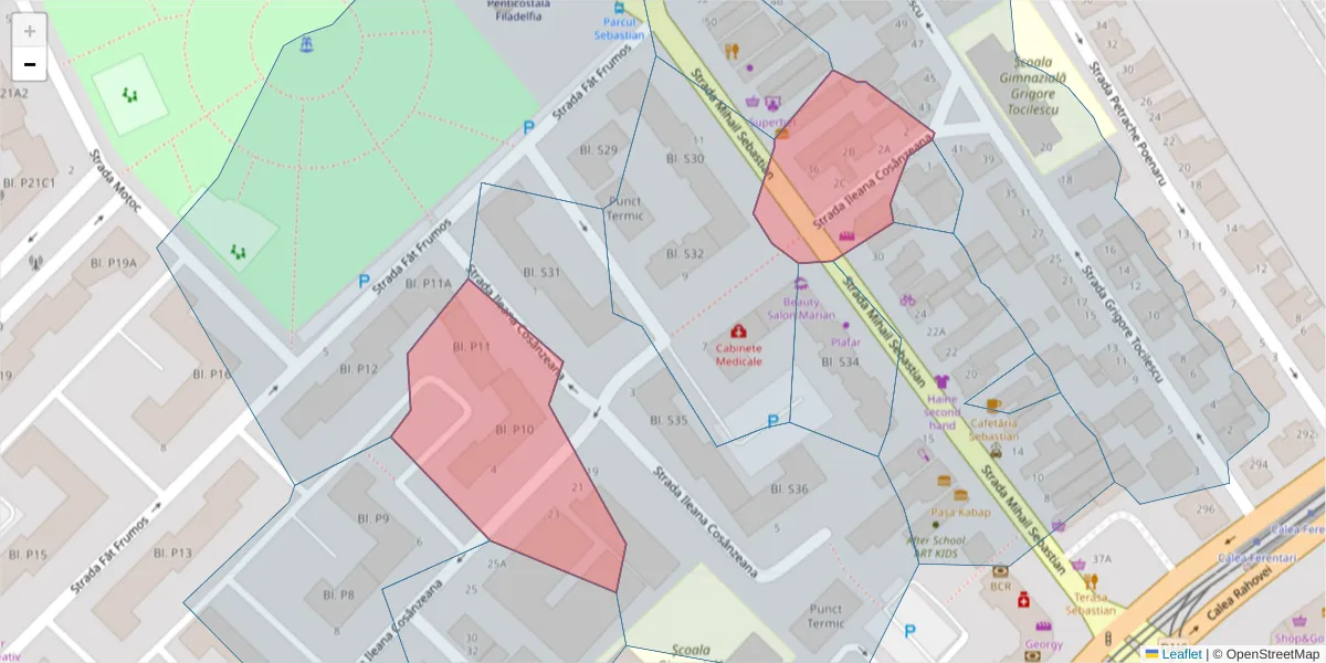 Hartă a codului poștal  și a codurilor poștale învecinate