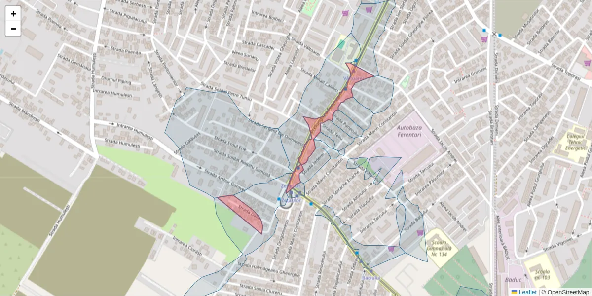 Hartă a codului poștal  și a codurilor poștale învecinate