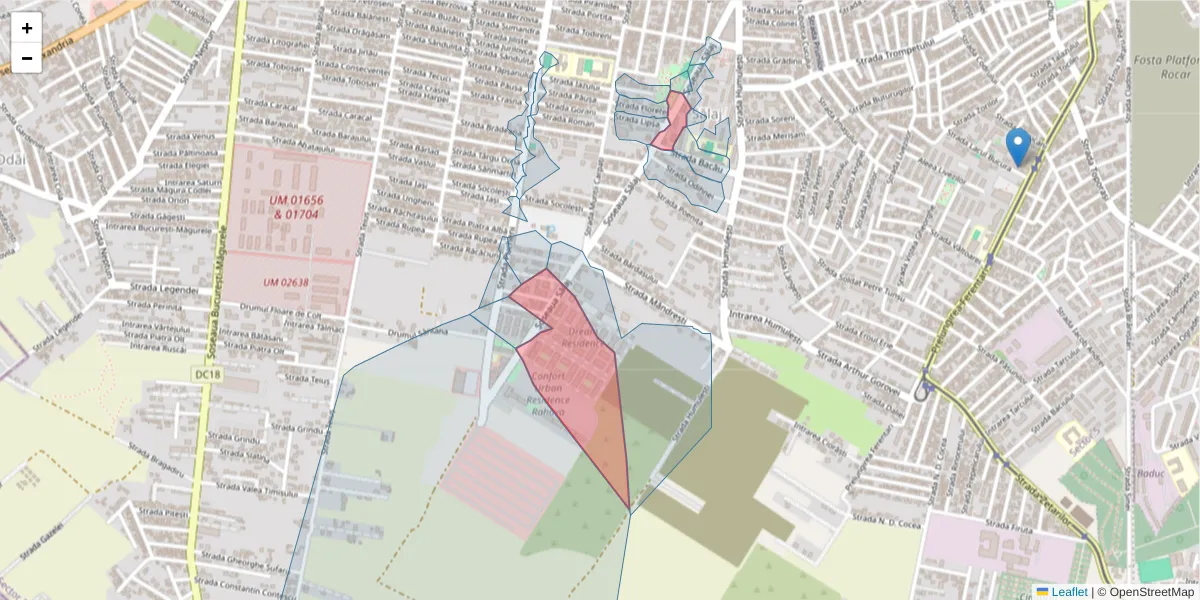 Hartă a codului poștal  și a codurilor poștale învecinate