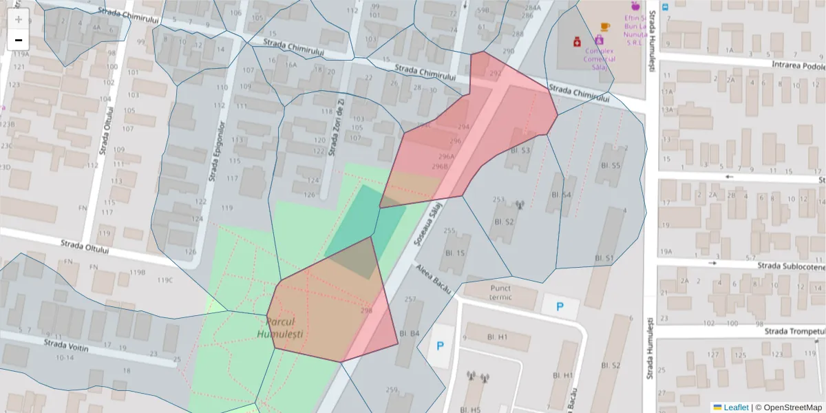 Hartă a codului poștal  și a codurilor poștale învecinate