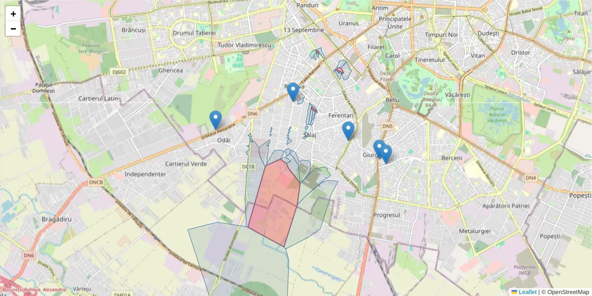 Hartă a codului poștal  și a codurilor poștale învecinate