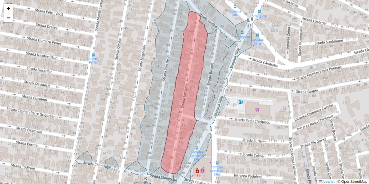 Hartă a codului poștal  și a codurilor poștale învecinate
