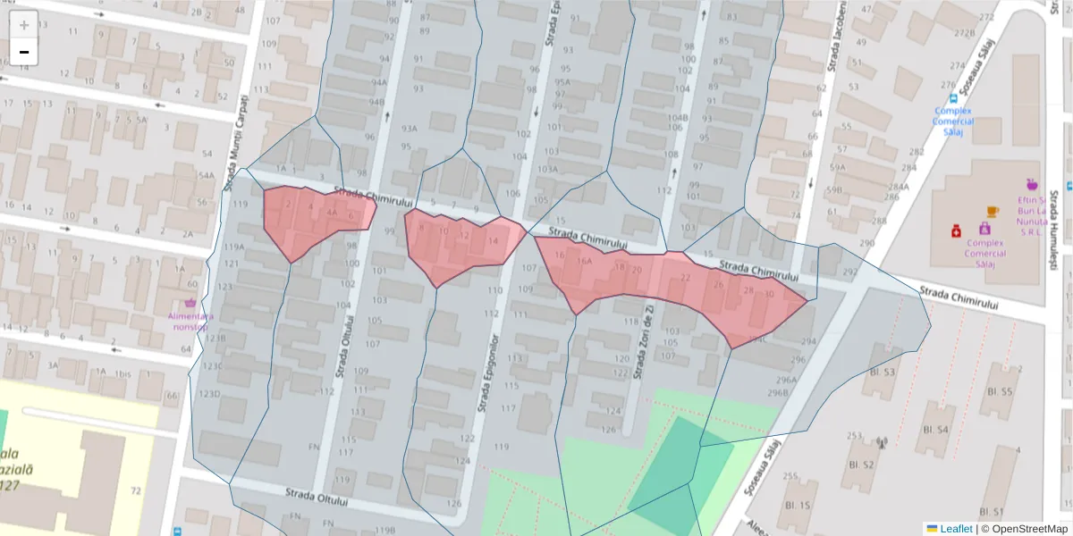 Hartă a codului poștal  și a codurilor poștale învecinate