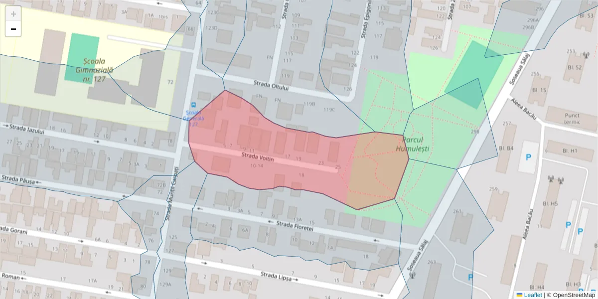 Hartă a codului poștal  și a codurilor poștale învecinate