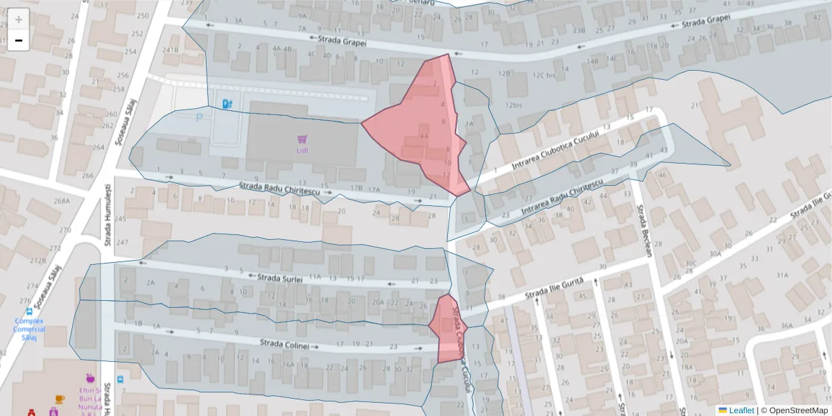 Hartă a codului poștal  și a codurilor poștale învecinate