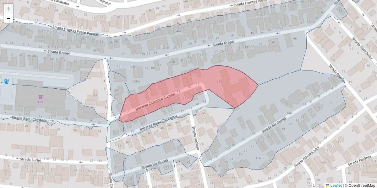 Hartă a codului poștal  și a codurilor poștale învecinate