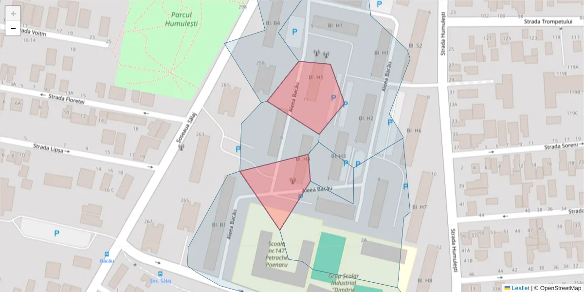 Hartă a codului poștal  și a codurilor poștale învecinate