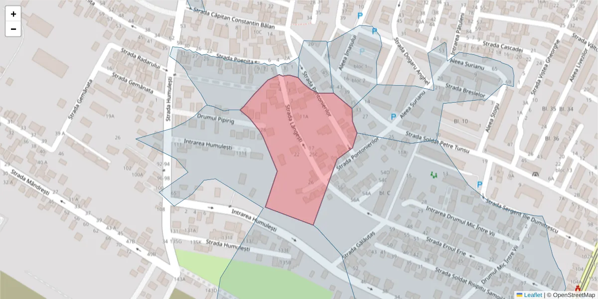 Hartă a codului poștal  și a codurilor poștale învecinate