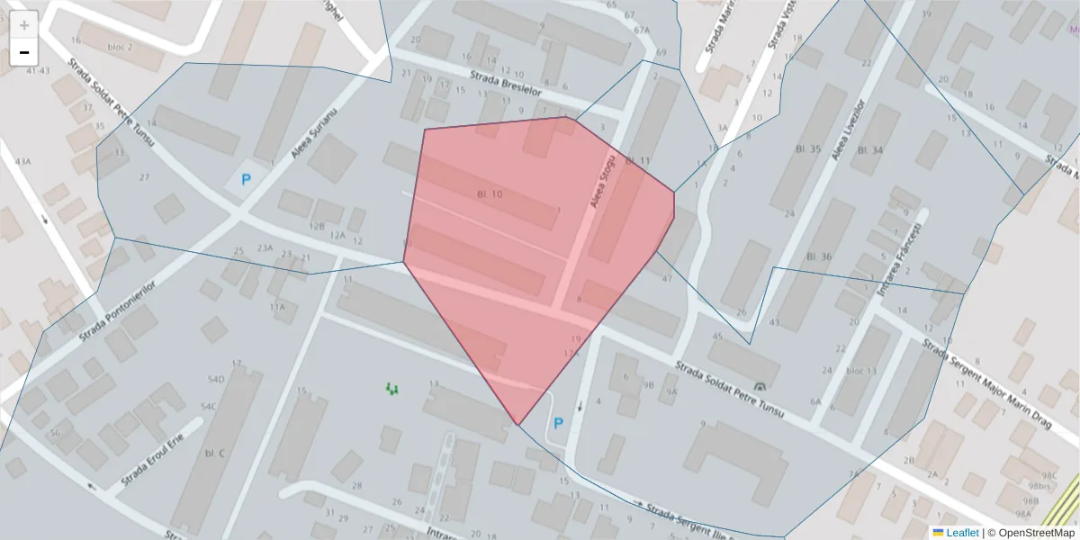 Hartă a codului poștal  și a codurilor poștale învecinate