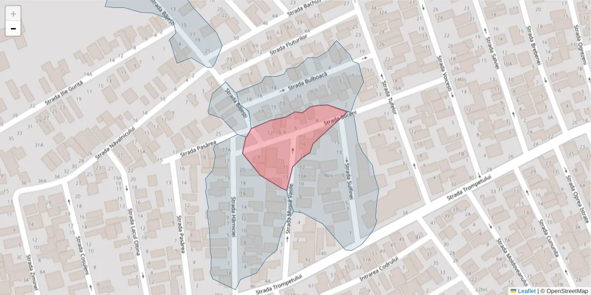Hartă a codului poștal  și a codurilor poștale învecinate