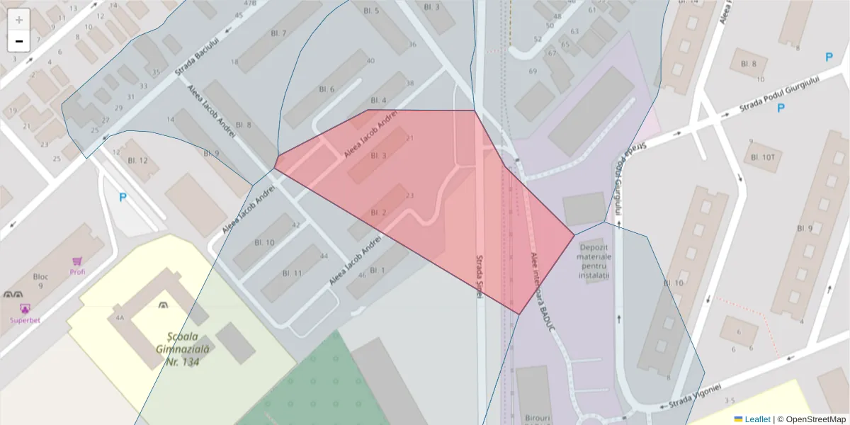 Hartă a codului poștal  și a codurilor poștale învecinate