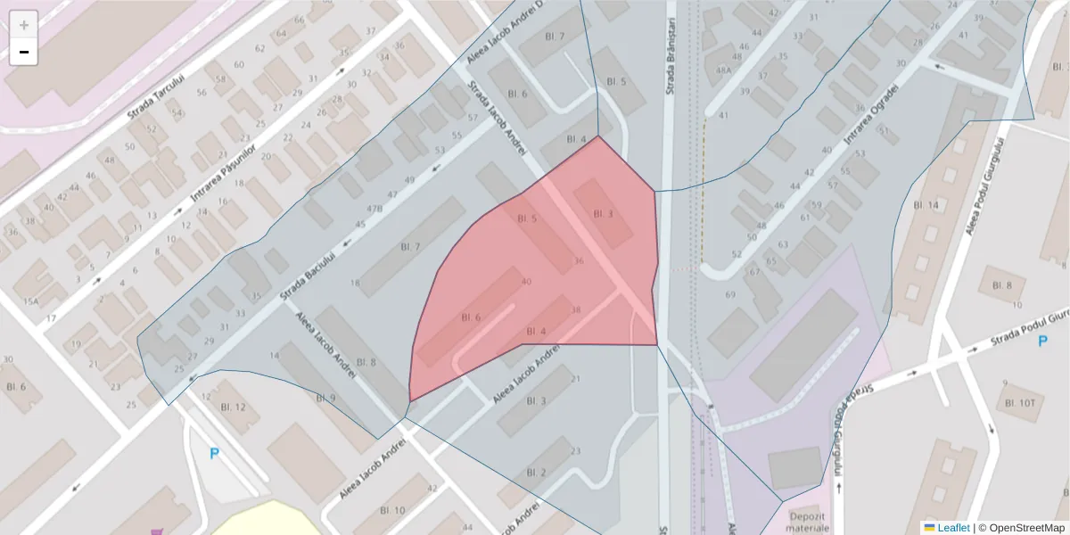 Hartă a codului poștal  și a codurilor poștale învecinate