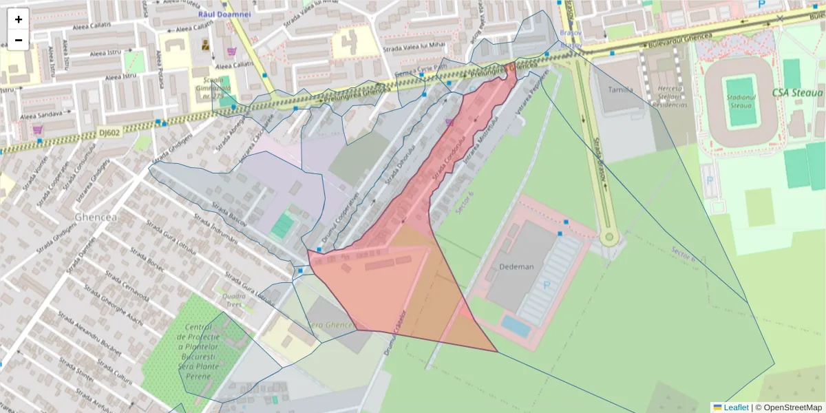 Hartă a codului poștal  și a codurilor poștale învecinate