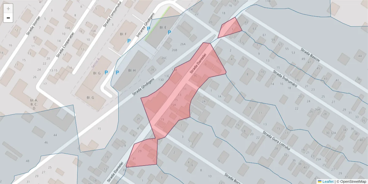 Hartă a codului poștal  și a codurilor poștale învecinate
