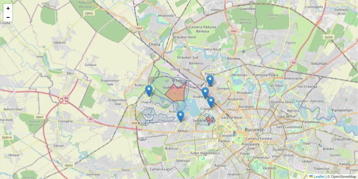 Hartă a codului poștal  și a codurilor poștale învecinate