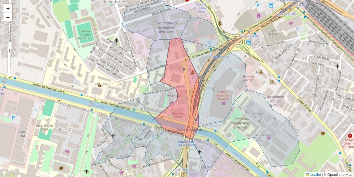 Hartă a codului poștal  și a codurilor poștale învecinate